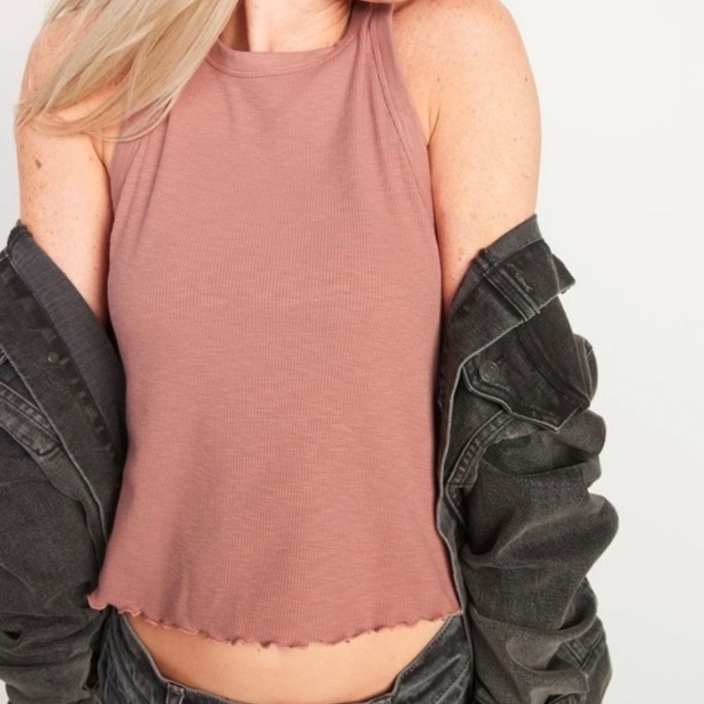 Old Navy Pink‎ Ribbed Crop Tank Top